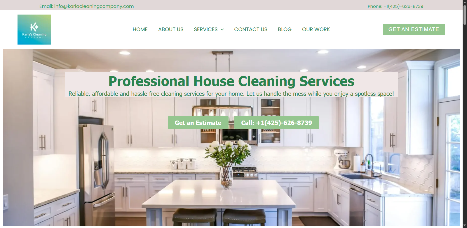 Karla's Cleaning website preview